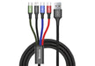EAN 6953156278493 - Baseus CA1T4-B01 cable de teléfono móvil Negro 1,2 m USB A Lightning + micro-USB B + USB C imagen 1