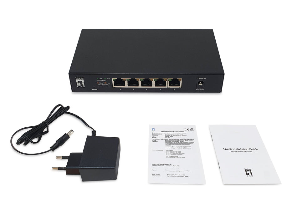 EAN 4015867237793 - LevelOne GEU-0525 switch No administrado 2.5G Ethernet (100/1000/2500) Negro imagen 7
