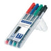 EAN 4007817310809 - Staedtler Lumocolor 318 WP4 marcador permanente Punta fina Negro, Azul, Verde, Rojo 4 pieza(s) imagen 1