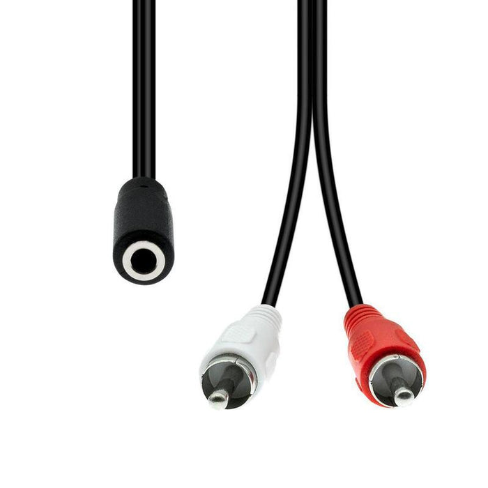 3-Pin To 2 X Rca Cable F-M - Black 20cm - Warranty: 360m