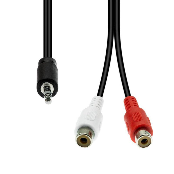 3-Pin To 2 X Rca Cable M-F - Black 20cm - Warranty: 360m