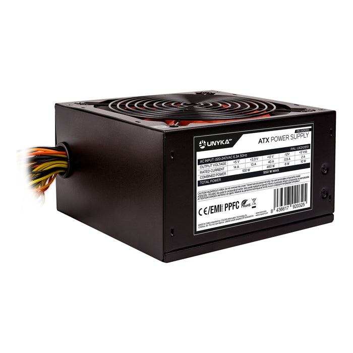 EAN 8436617920325 - UNYKAch UK210551 unidad de fuente de alimentación 550 W 20+4 pin ATX ATX Negro, Rojo imagen 1