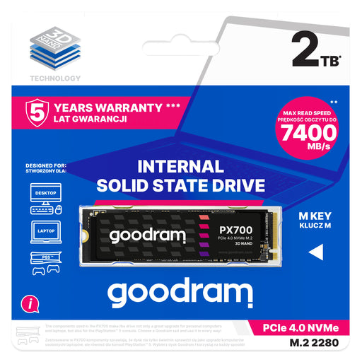 EAN 5908267965054 - Goodram PX700 SSD SSDPR-PX700-02T-80 unidad de estado sólido 2,05 TB M.2 PCI Express 4.0 NVMe 3D NAND imagen 2
