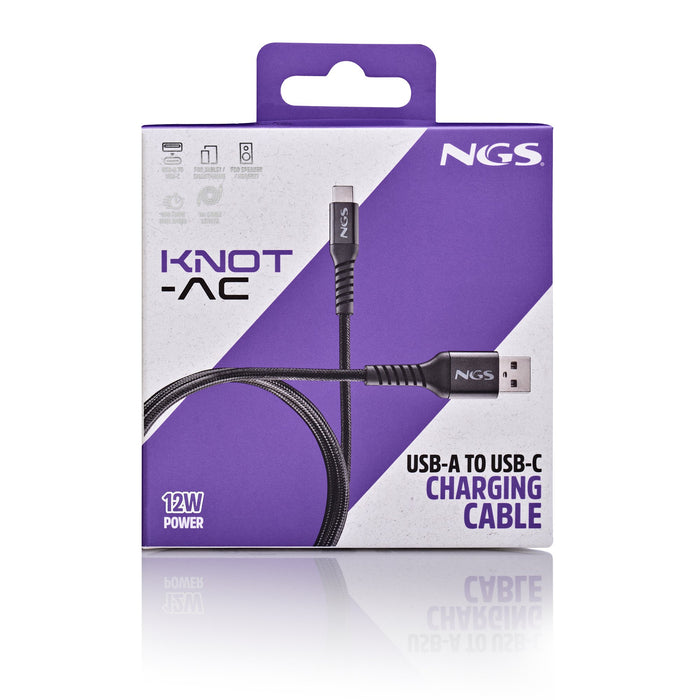 EAN 8435430626865 - NGS KNOT-AC cable USB USB 2.0 2 m USB A USB C Negro imagen 5