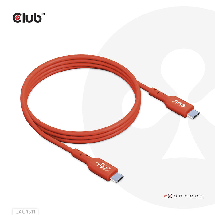 EAN 8719214472641 - CLUB3D CAC-1515 cable USB USB 2.0 USB C Naranja, Rojo imagen 1
