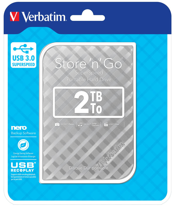 EAN 0023942531982 - Verbatim Store 'n' Go disco duro externo 5400 RPM Micro-USB B 3.2 Gen 1 (3.1 Gen 1) Plata imagen 5