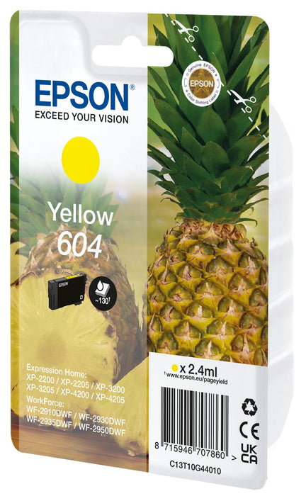 EAN 8715946707877 - Epson 604 cartucho de tinta 1 pieza(s) Original Rendimiento estándar Amarillo imagen 1