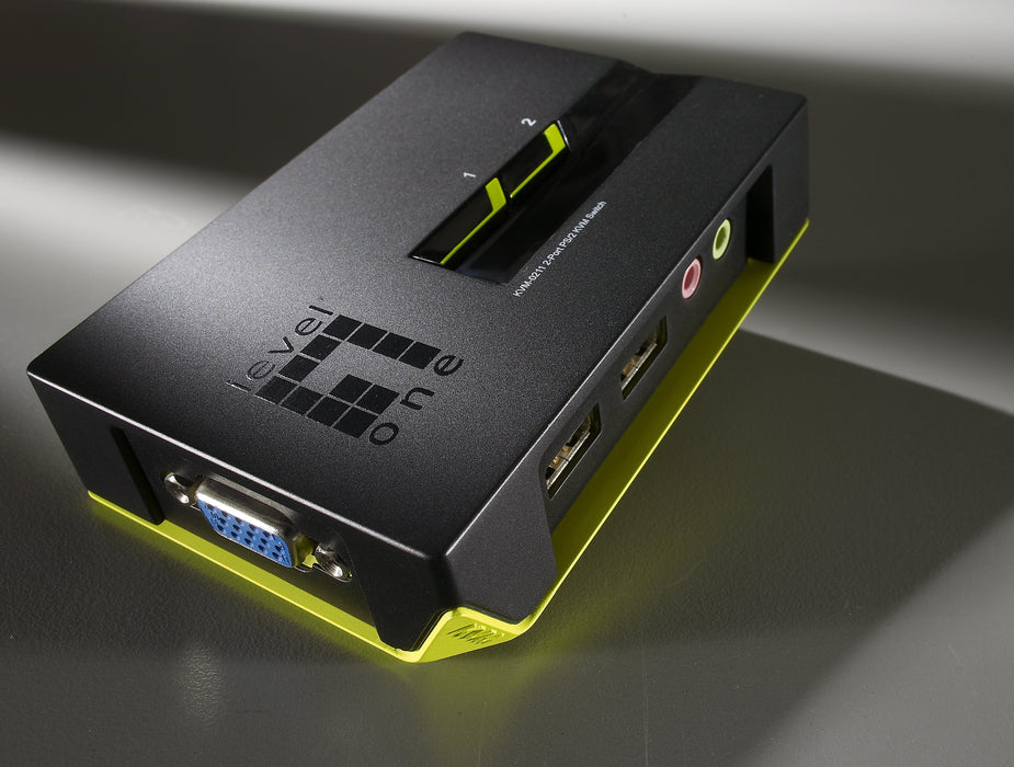 EAN 4015867137857 - LevelOne KVM-0221 interruptor KVM Negro, Verde imagen 2