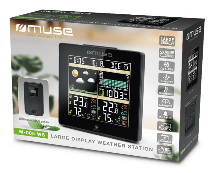 EAN 3700460209452 - Muse M-085 WS estación meteorológica digital Negro LCD CC/Batería imagen 4