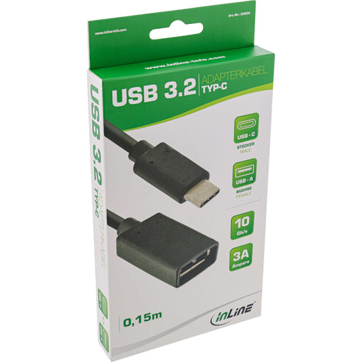 EAN 4043718249787 - InLine 35800 cable USB USB 3.2 Gen 2 (3.1 Gen 2) 0,15 m USB A USB C Negro imagen 2