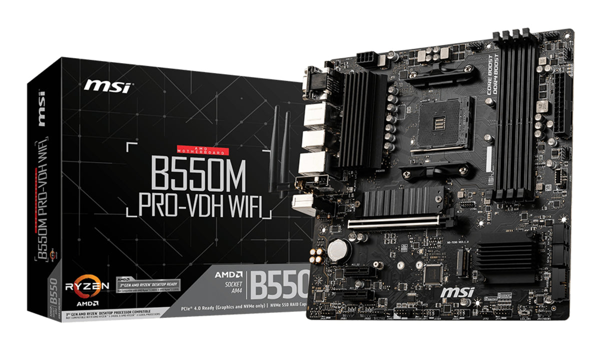EAN 4719072733698 - MSI B550M PRO-VDH WIFI placa base AMD B550 Zócalo AM4 micro ATX imagen 1