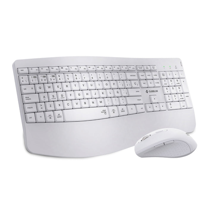 EAN 8436586743437 - SUBBLIM SUBKBC-DCOPW1 teclado Ratón incluido Hogar / Oficina RF Wireless + Bluetooth QWERTY Español Blanc imagen 10