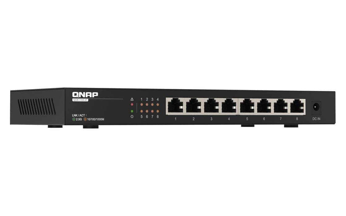 EAN 4713213519851 - QNAP QSW-1108-8T switch No administrado 2.5G Ethernet (100/1000/2500) Negro imagen 3