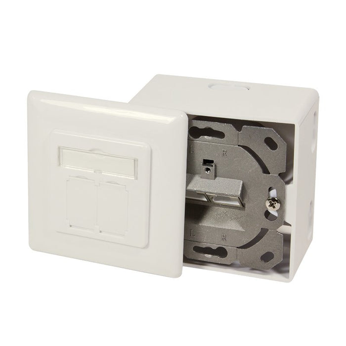 EAN 4052792040234 - LogiLink NP0124 toma de corriente 2 x RJ-45 Metálico, Blanco imagen 3