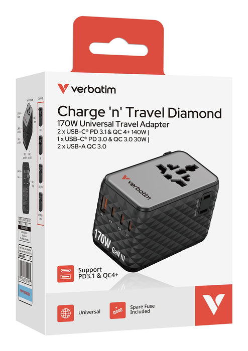 EAN 23942301905 - Verbatim 30190 cargador de dispositivo móvil Universal Negro Corriente alterna Carga rápida Interior imagen 4