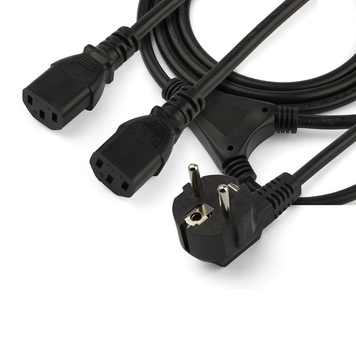 EAN 0065030879750 - StarTech.com PXT101YEU2M cable de transmisión Negro CEE7/7 Acoplador C13 2 x imagen 4