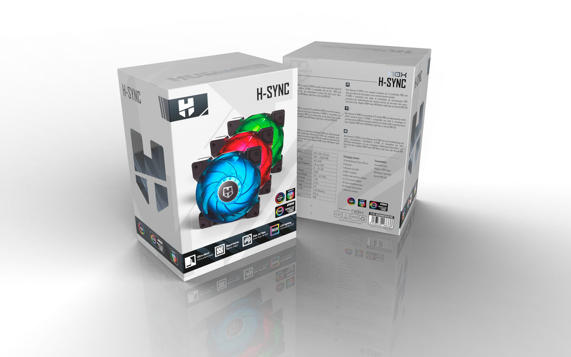 EAN 8436532168338 - NOX H-SYNC Carcasa del ordenador Ventilador 12 cm Negro, Transparente imagen 9