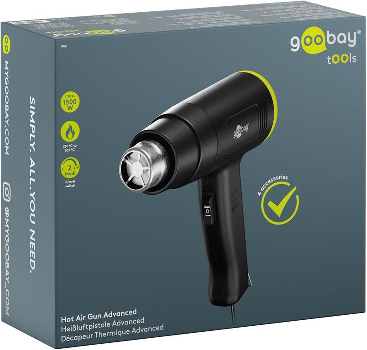 EAN 4040849778216 - Goobay 77821 pistola de calor Pistola de aire caliente 450 l/min 500 °C 1500 W Negro imagen 9