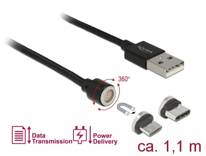 EAN 4043619857234 - DeLOCK 85723 cable USB USB 2.0 1,1 m USB A USB C/Micro-USB B Negro imagen 2