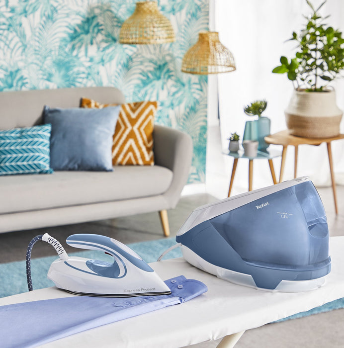EAN 3121040077603 - Tefal Express Protect SV9202 2800 W 1,8 L Durilium AirGlide Autoclean soleplate Blanco, Azul imagen 4