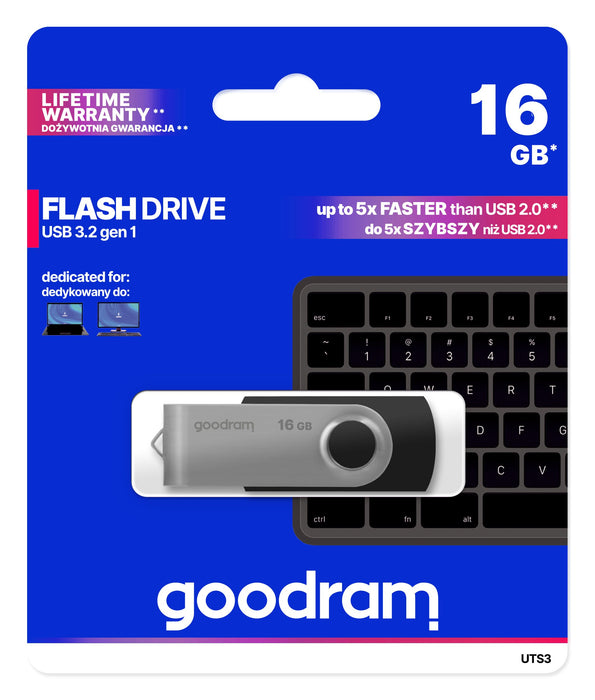 EAN 5908267920800 - Goodram UTS3 unidad flash USB 16 GB USB tipo A 3.2 Gen 1 (3.1 Gen 1) Negro imagen 5