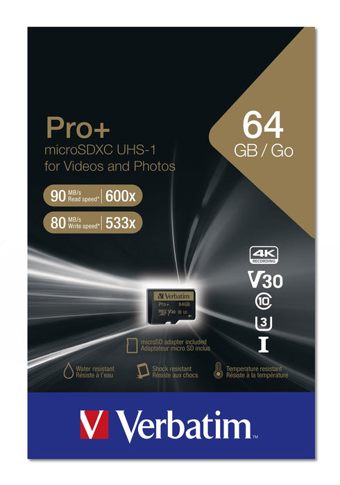 EAN 0023942440345 - Verbatim Pro+ 64 GB MicroSDHC MLC Clase 10 imagen 3