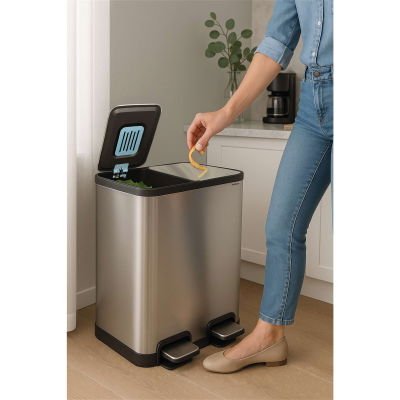 EAN 4002390095860 - MAUL 9502294 cubo de basura Rectangular Acero inoxidable Negro, Plata imagen 4