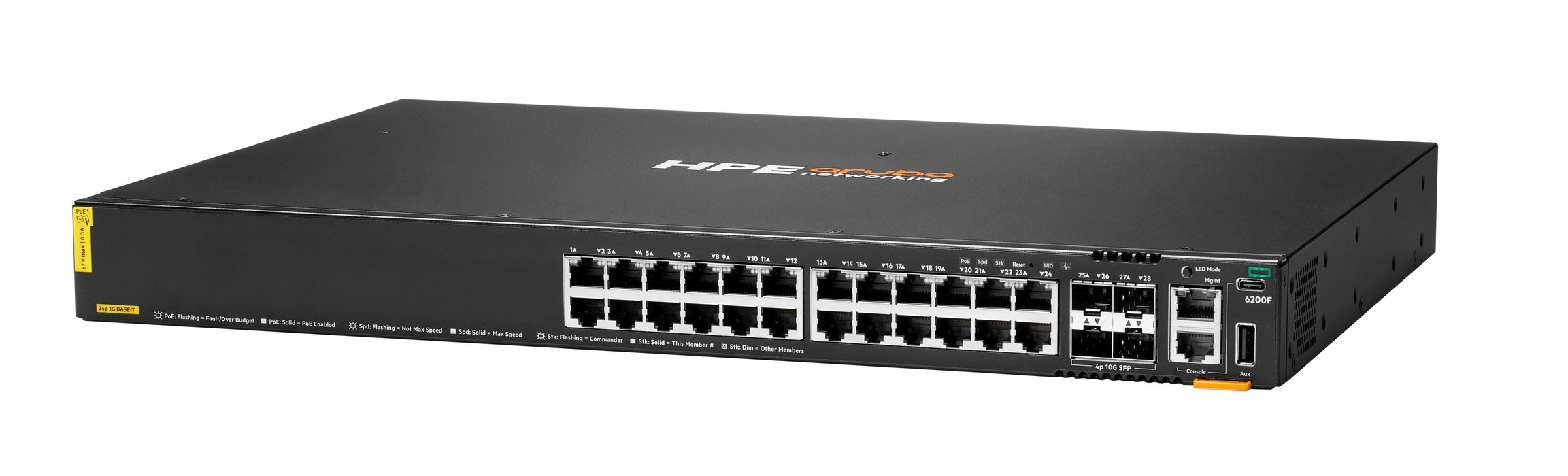 EAN 190017634142 - HPE Aruba Networking CX 6200F 24G Class-4 PoE 4SFP+ 370W Switch imagen 2