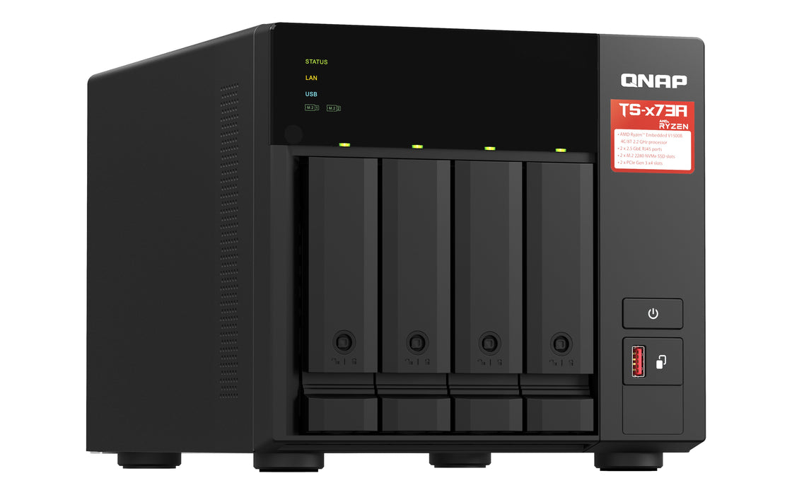 EAN 0885022020935 - QNAP TS-473A NAS Torre Ryzen Embedded V1500B 8 GB DDR4 0 TB QNAP Turbo System Negro imagen 3