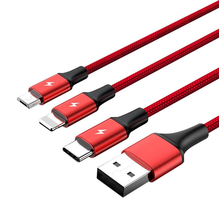 EAN 4894160036124 - UNITEK C4049RD cable USB 1,2 m USB A USB C/Micro-USB B/Lightning Rojo imagen 1