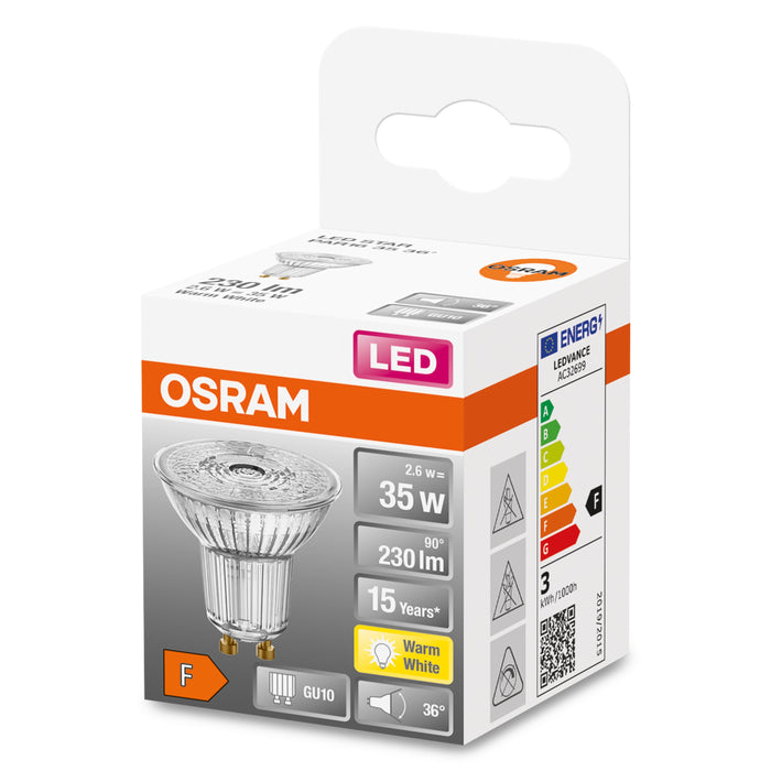 EAN 4058075233263 - Osram STAR lámpara LED Blanco cálido 2700 K 2,6 W GU10 F imagen 3