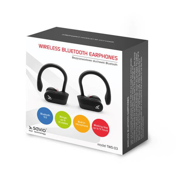 EAN 5901986045502 - Savio TWS-03 auricular y casco Auriculares Inalámbrico Dentro de oído Llamadas/Música Bluetooth Negro imagen 3