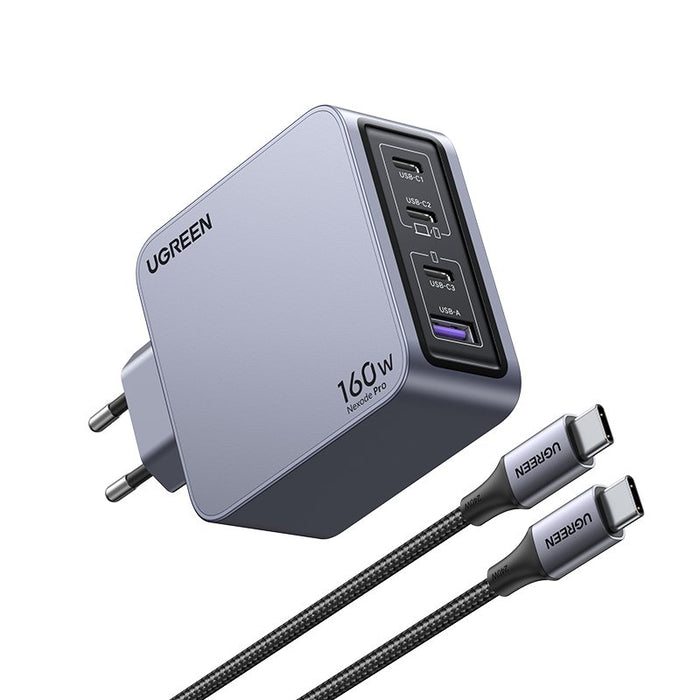 EAN 6941876228775 - Ugreen Nexode Pro 160W GaN Charger with USB-C Cable Universal Negro, Gris Corriente alterna Carga rápida  imagen 1
