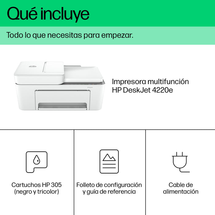 EAN 0196337379985 - HP DeskJet 4220e All-in-One Printer Inyección de tinta térmica A4 4800 x 1200 DPI 8,5 ppm Wifi imagen 6
