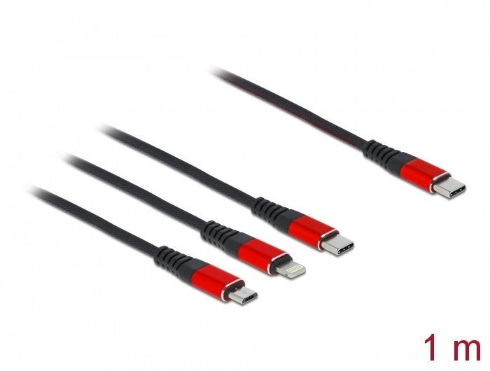 EAN 4043619867110 - DeLOCK 86711 cable USB USB 2.0 USB C USB C/Micro-USB B/Lightning Negro, Rojo imagen 2
