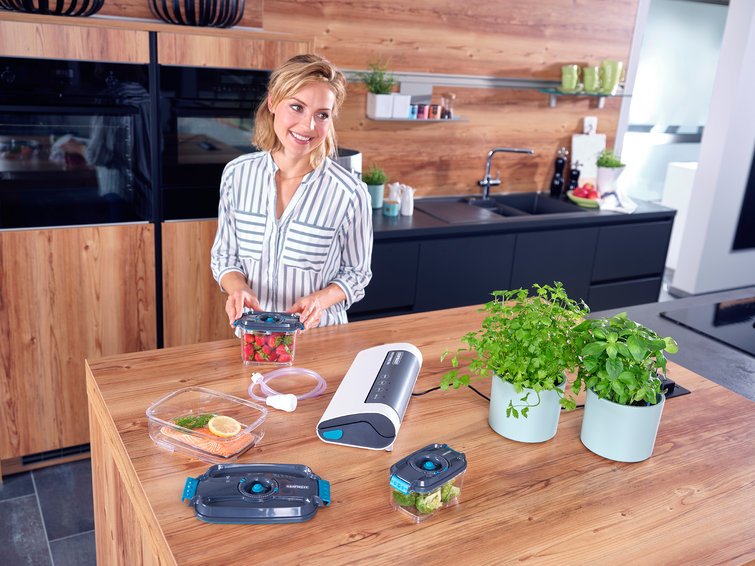 EAN 4006501032355 - Leifheit Vacu Power 300 sellador al vacío 750 mbar Negro, Turquesa, Blanco imagen 12