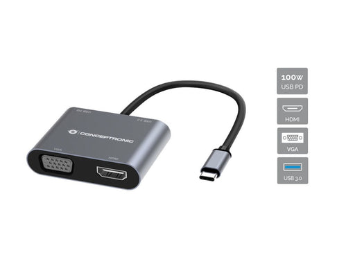 EAN 4015867229170 - Conceptronic DONN16G Alámbrico USB 3.2 Gen 1 (3.1 Gen 1) Type-C Gris imagen 1