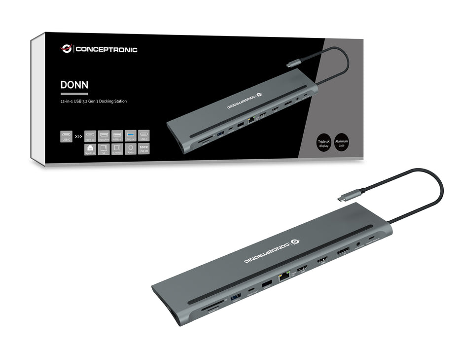 EAN 4015867229545 - Conceptronic DONN17G base para portátil y replicador de puertos Alámbrico USB 3.2 Gen 1 (3.1 Gen 1) Type- imagen 7