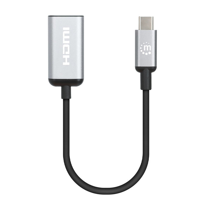 EAN 766623153706 - Manhattan 153706 adaptador de cable de vídeo 0,15 m USB Tipo C HDMI tipo A (Estándar) Negro, Plata imagen 1