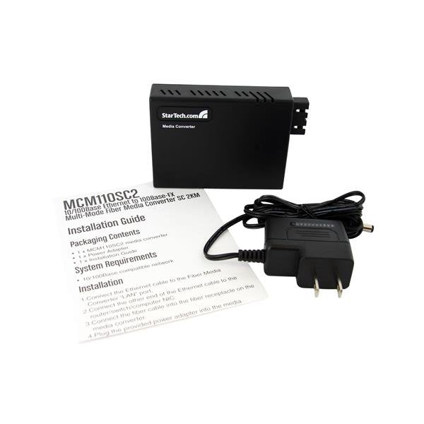 EAN 0065030836838 - StarTech.com MCM110SC2 convertidor de medio 100 Mbit/s 1310 nm Negro imagen 5
