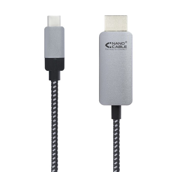 EAN 8433281009905 - Nanocable 10.15.5103 adaptador de cable de vídeo 3 m USB Tipo C HDMI Aluminio, Negro imagen 2