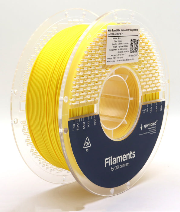 EAN 8716309131667 - Gembird 3DP-PLA1.75HY-01-Y material de impresión 3d Ácido poliláctico (PLA) Amarillo 1 kg imagen 1