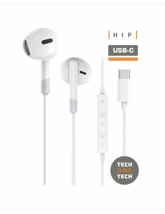 EAN 8436546594291 - TECH ONE TECH TEC1303 auricular y casco Alámbrico Dentro de oído Llamadas/Música USB Tipo C Negro, Blanco imagen 4