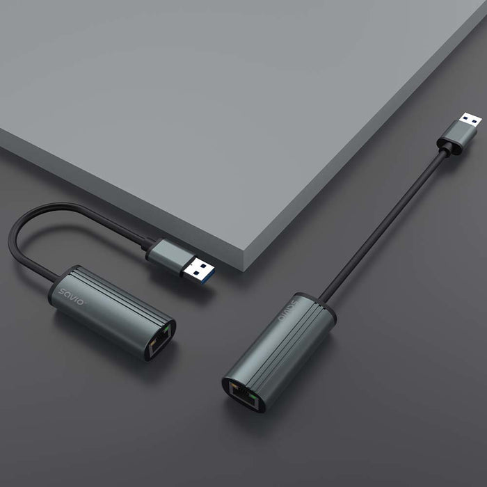 EAN 5901986047742 - Savio AK-55 Adapter USB-A 3.1 GEN 1 do RJ-45 Gigabit Ethernet USB 3.2 Gen 1 (3.1 Gen 1) Type-A 1000 Mbit/ imagen 5