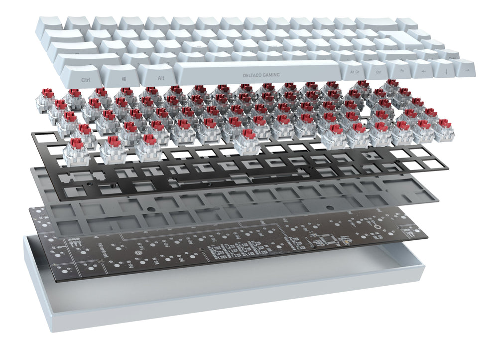 EAN 7333048053671 - Deltaco Gaming GAM-100-W-DE teclado Juego USB + RF Wireless + Bluetooth QWERTZ Alemán Blanco imagen 6