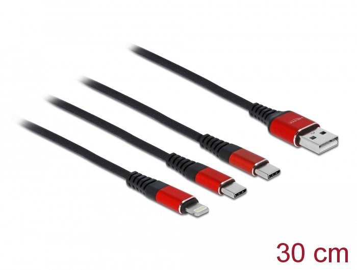 EAN 4043619867080 - DeLOCK 86708 cable USB USB 2.0 0,3 m USB A Negro, Rojo imagen 2