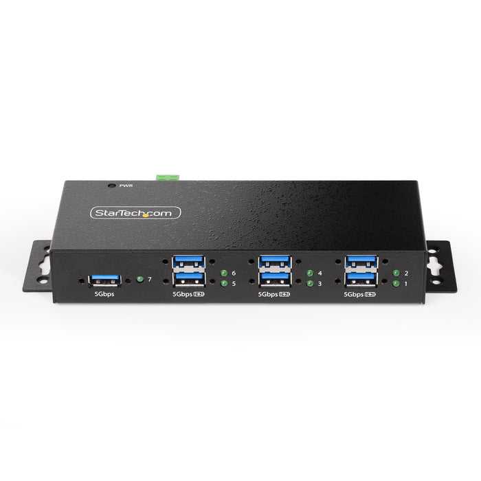 EAN 0065030898195 - StarTech.com 5G7AINDRM-USB-A-HUB hub de interfaz USB 3.2 Gen 1 (3.1 Gen 1) Type-B 5000 Mbit/s Negro imagen 3