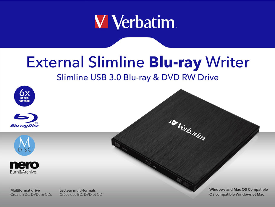EAN 0023942438908 - Verbatim External Slimline unidad de disco óptico Blu-Ray RW Negro imagen 6