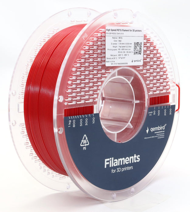 EAN 8716309131711 - Gembird 3DP-PETG1.75HY-01-R material de impresión 3d Polietileno tereftalato glico (PETG) Rojo 1 kg imagen 1