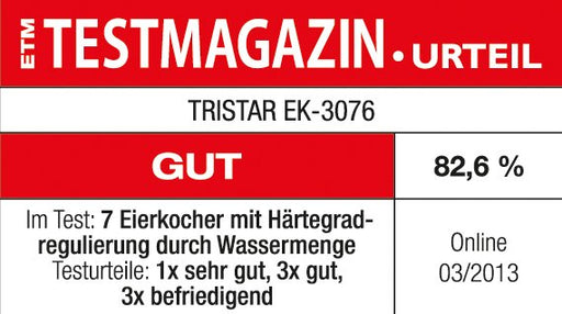 EAN 8713016030764 - Tristar EK-3076 cuecehuevos 7 huevos Negro, Acero inoxidable imagen 3